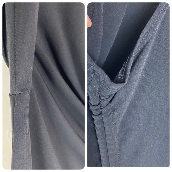 Cache Y2K black asymmetrical one shoulder mini dress with side adjustable tie - Picture 6 of 9